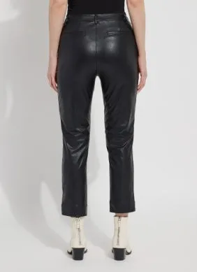 Andrea Crop Vegan Trouser | Black Leather