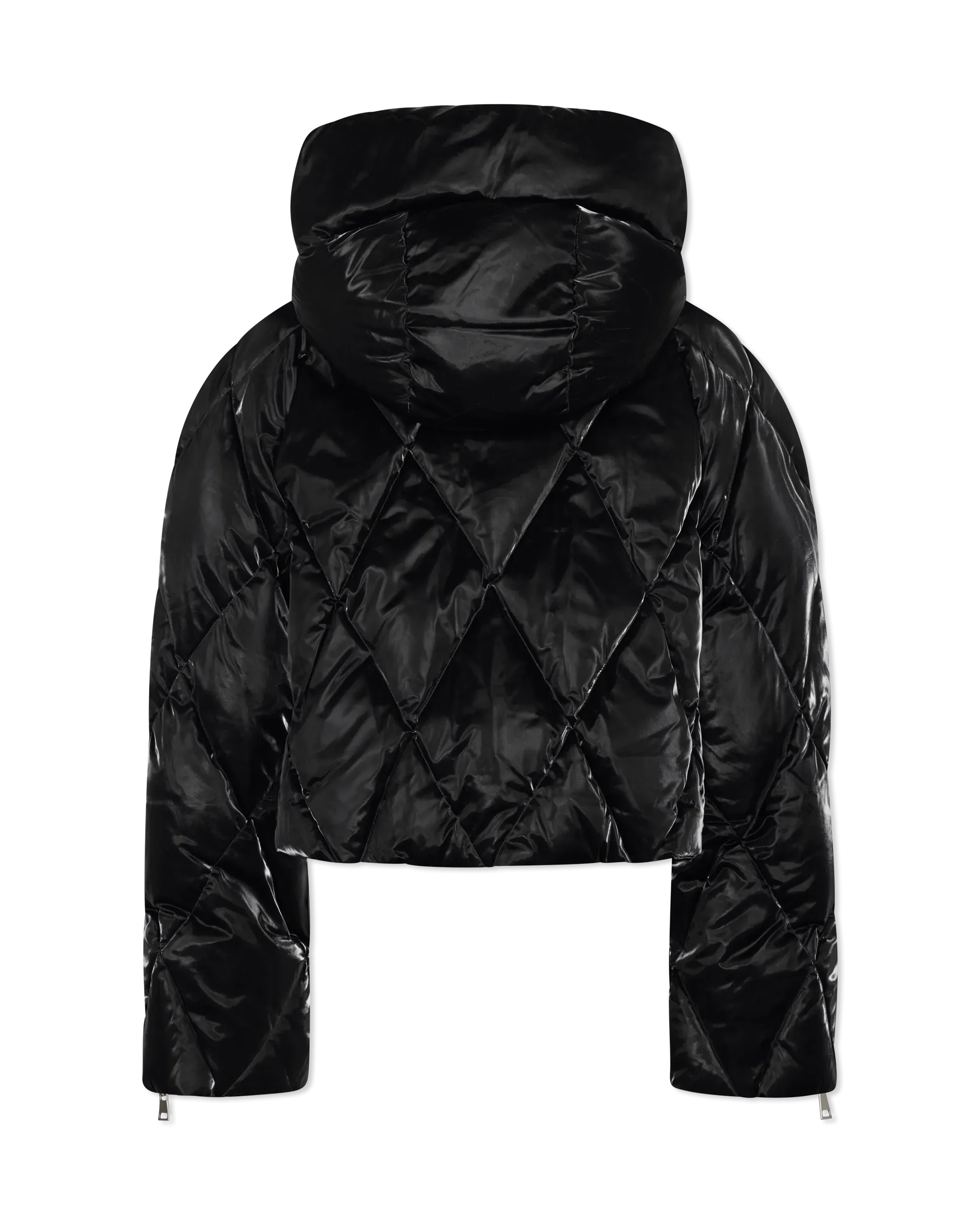 Baroque Buckle Hooded Puffer Bomber Jacket