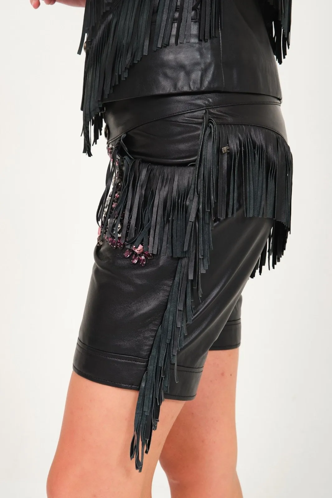 Black Leather Short