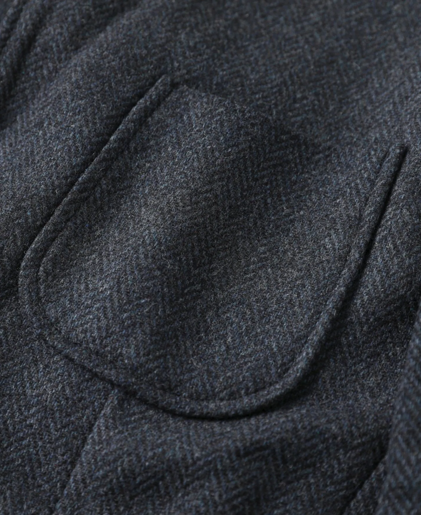 Blue-Gray Herringbone Tweed Suit Jacket