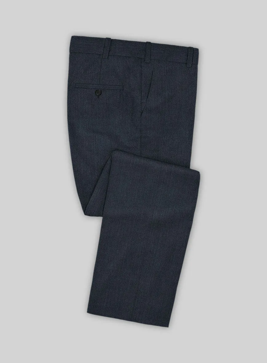 Bristol Muted Blue Herringbone Pants