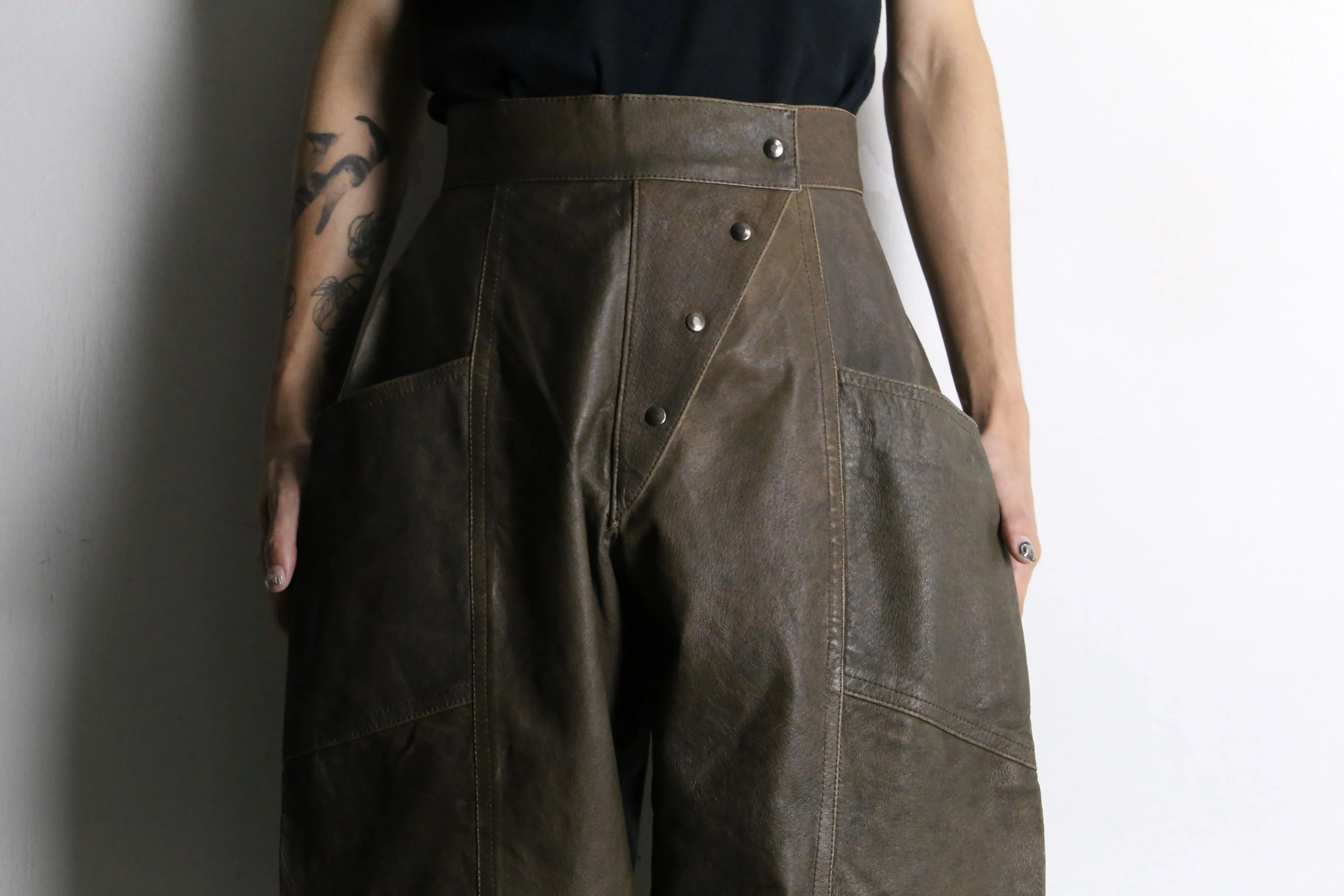 brown leather jodhpurs pants