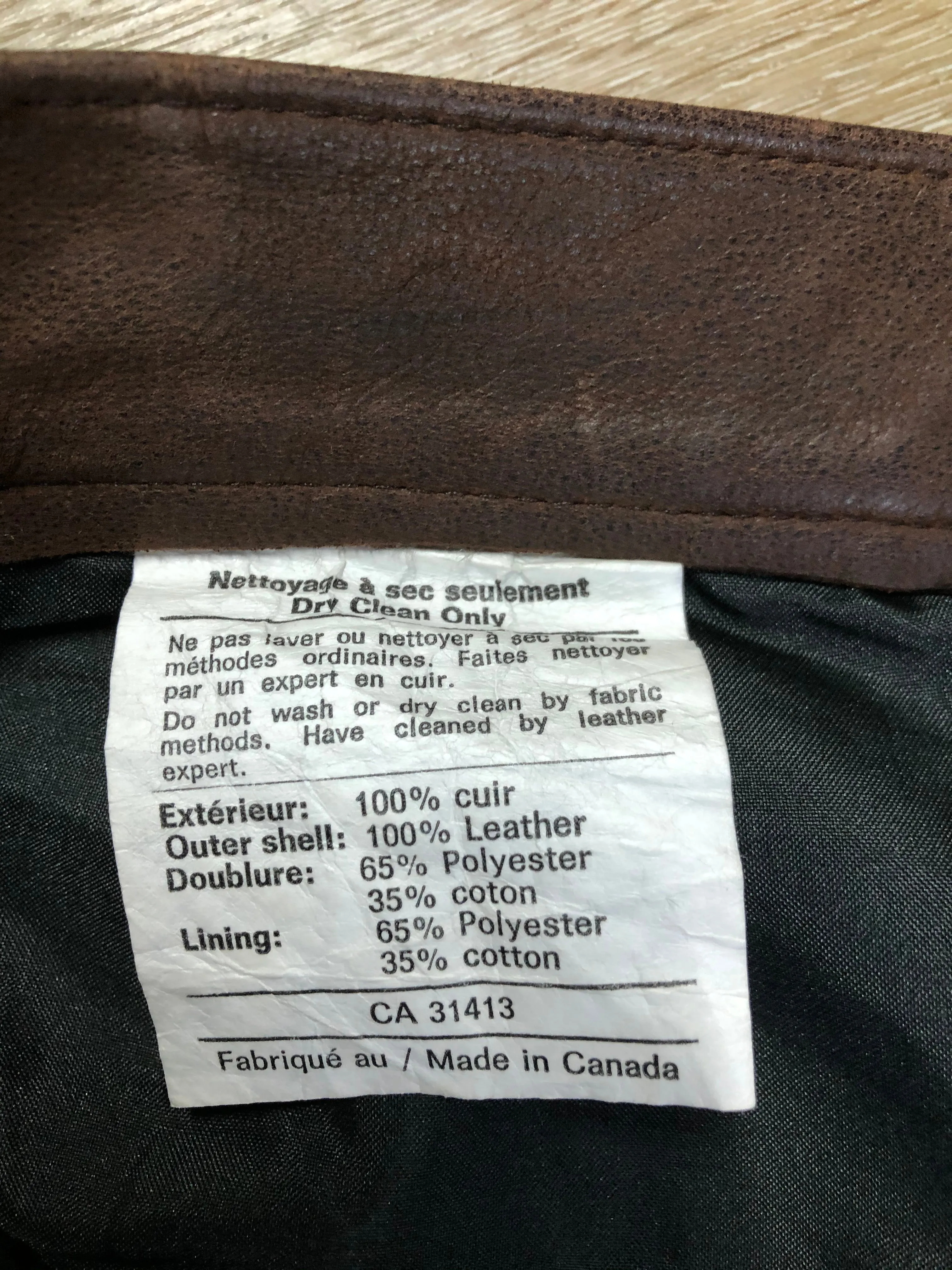 Brown Leather Pants, Made in Canada, SOLD