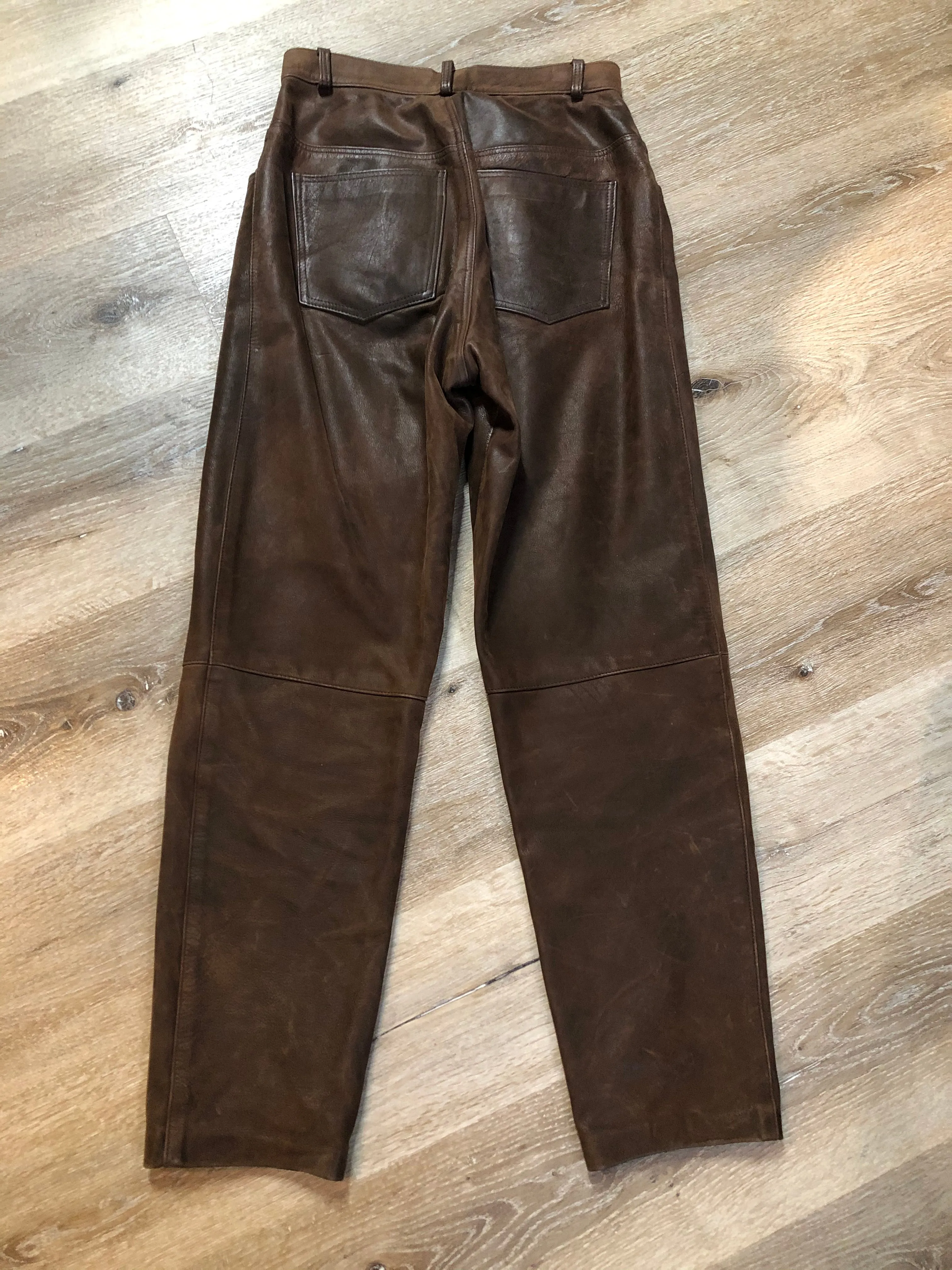 Brown Leather Pants, Made in Canada, SOLD