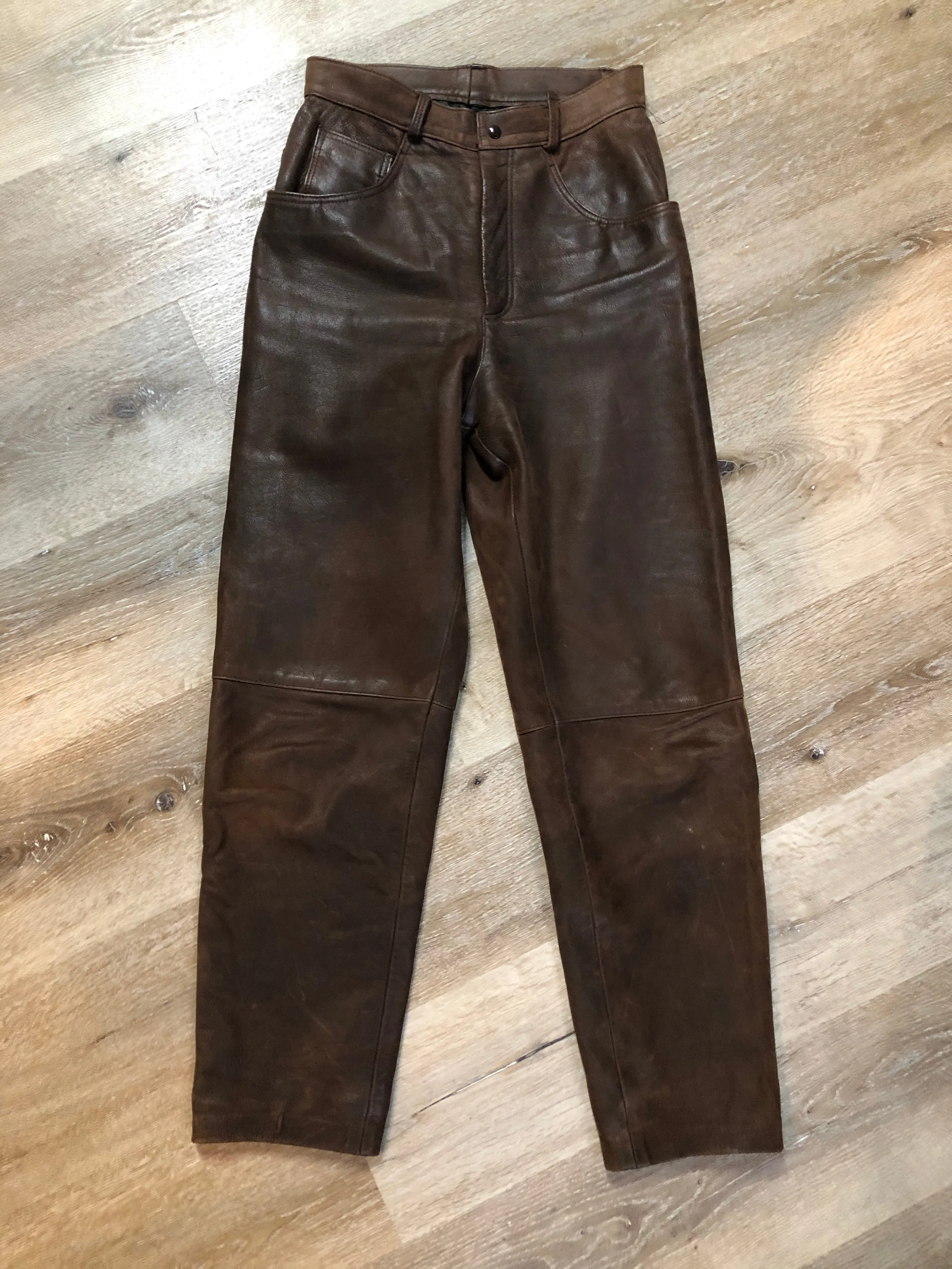 Brown Leather Pants, Made in Canada, SOLD