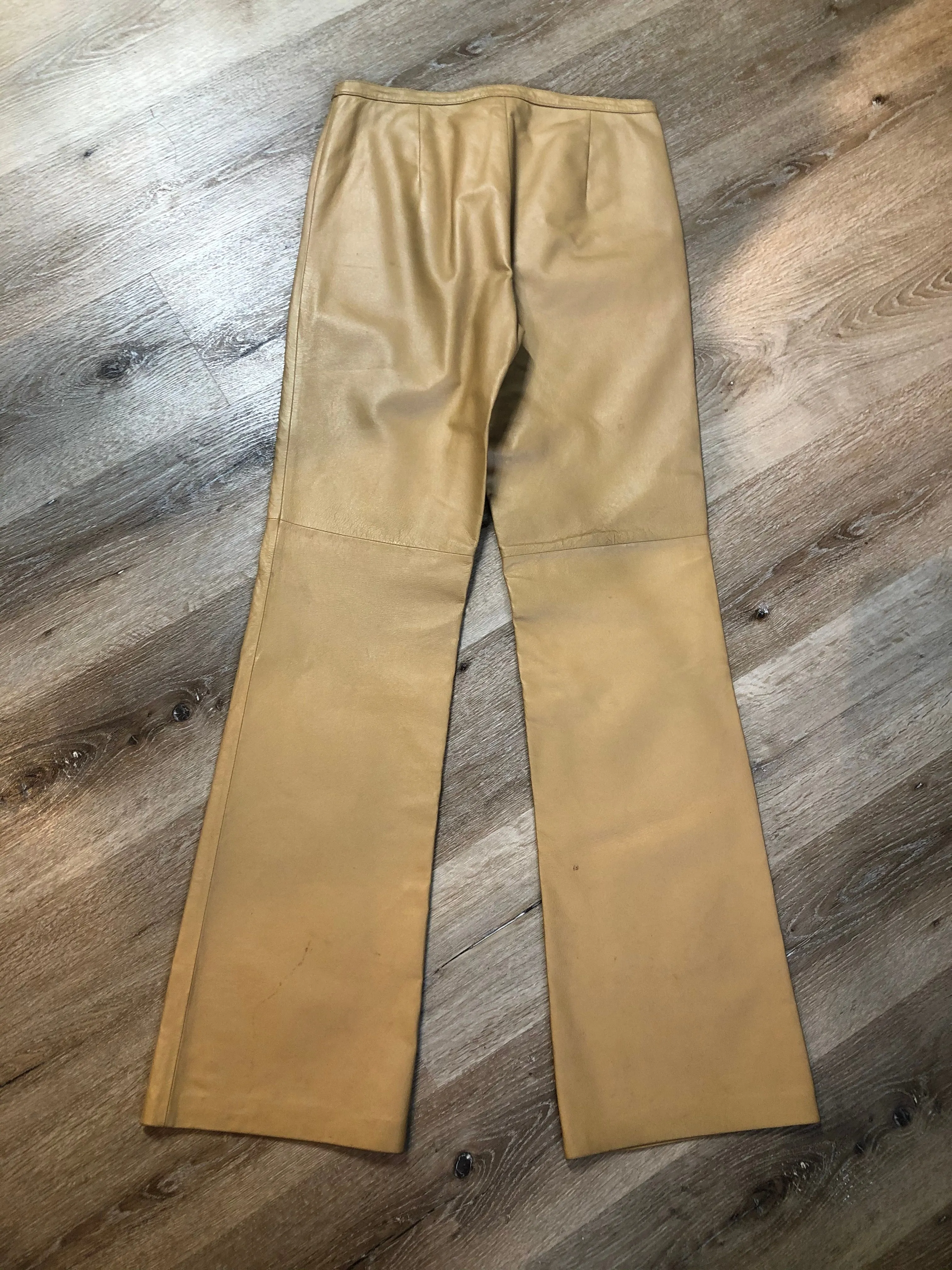 Cami International Beige Leather Pants