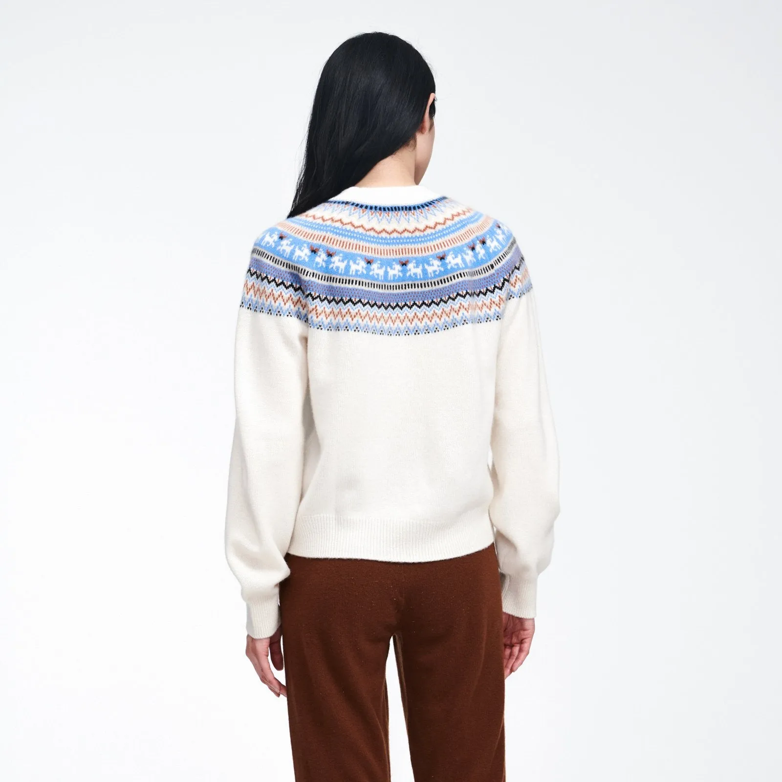 Cashmere Goat Fair Isle Crewneck Sweater