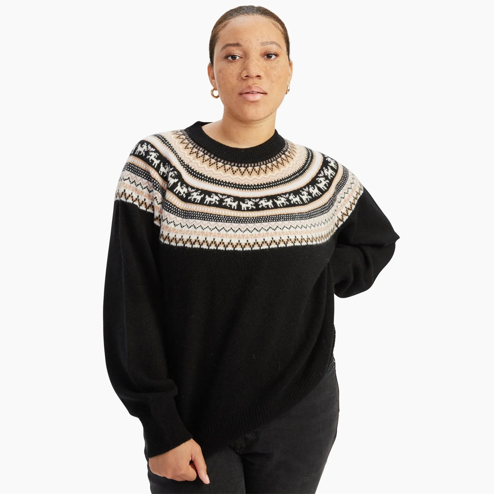 Cashmere Goat Fair Isle Crewneck Sweater