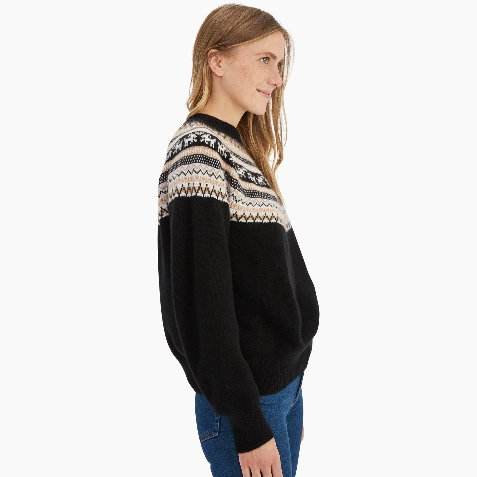 Cashmere Goat Fair Isle Crewneck Sweater