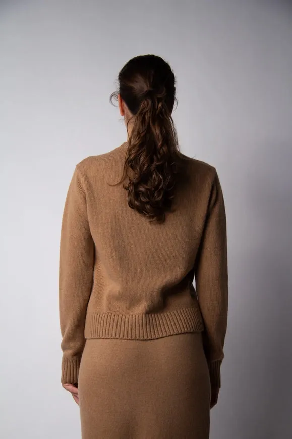 Cashmere Mix Crewneck Sweater Beige