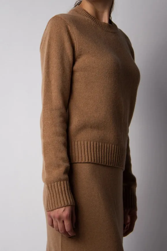 Cashmere Mix Crewneck Sweater Beige