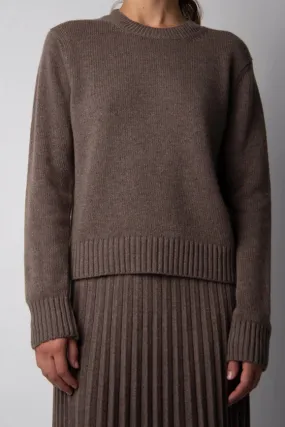 Cashmere Mix Crewneck Sweater Chestnut