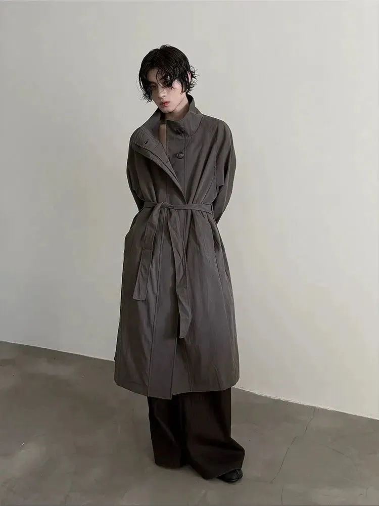 Chicmy- High Collar Belted Trench Coat