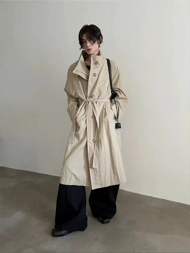 Chicmy- High Collar Belted Trench Coat