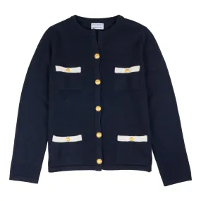 Claudia Navy Cashmere Cardigan