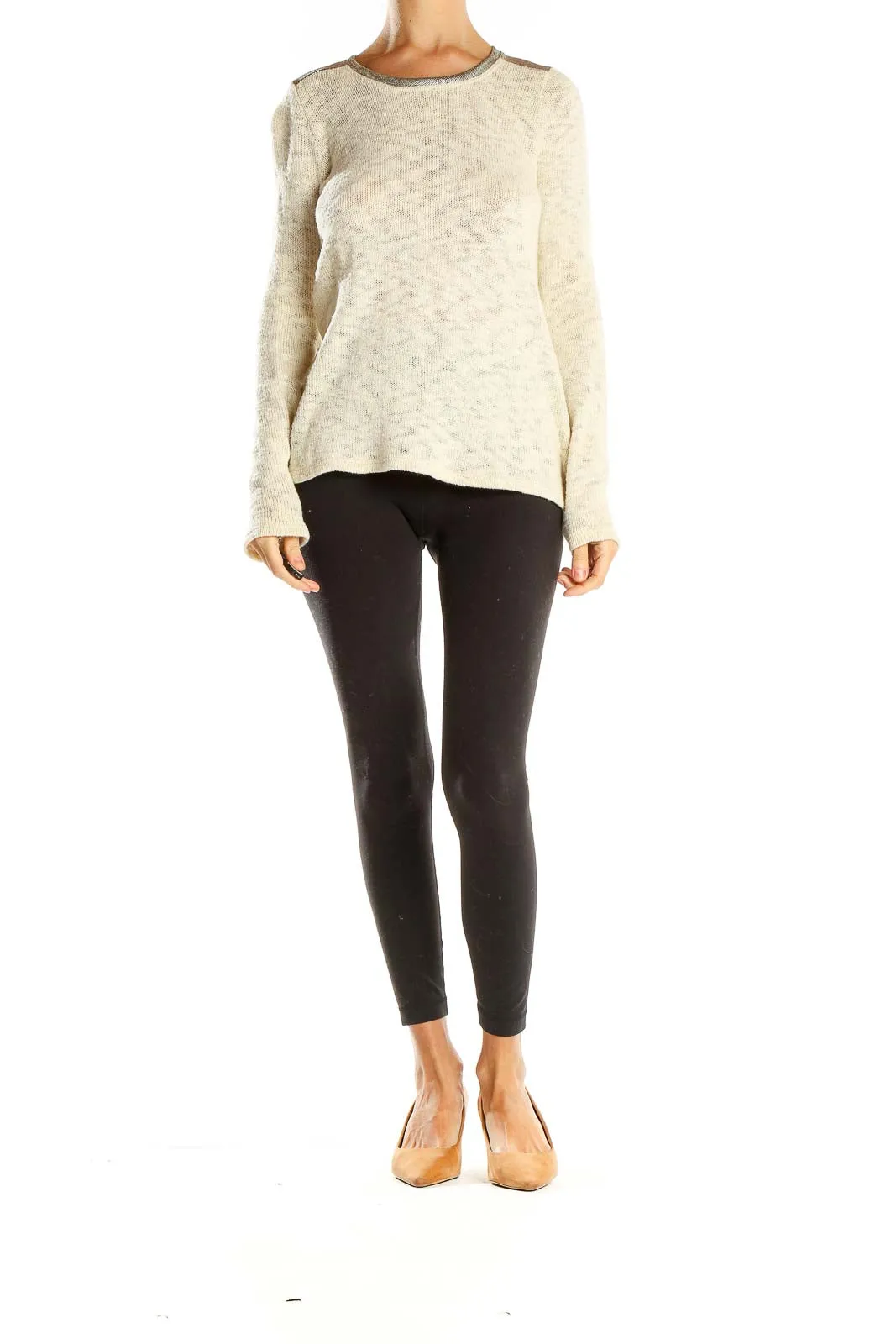 Cream Lightweight Knit Sweater