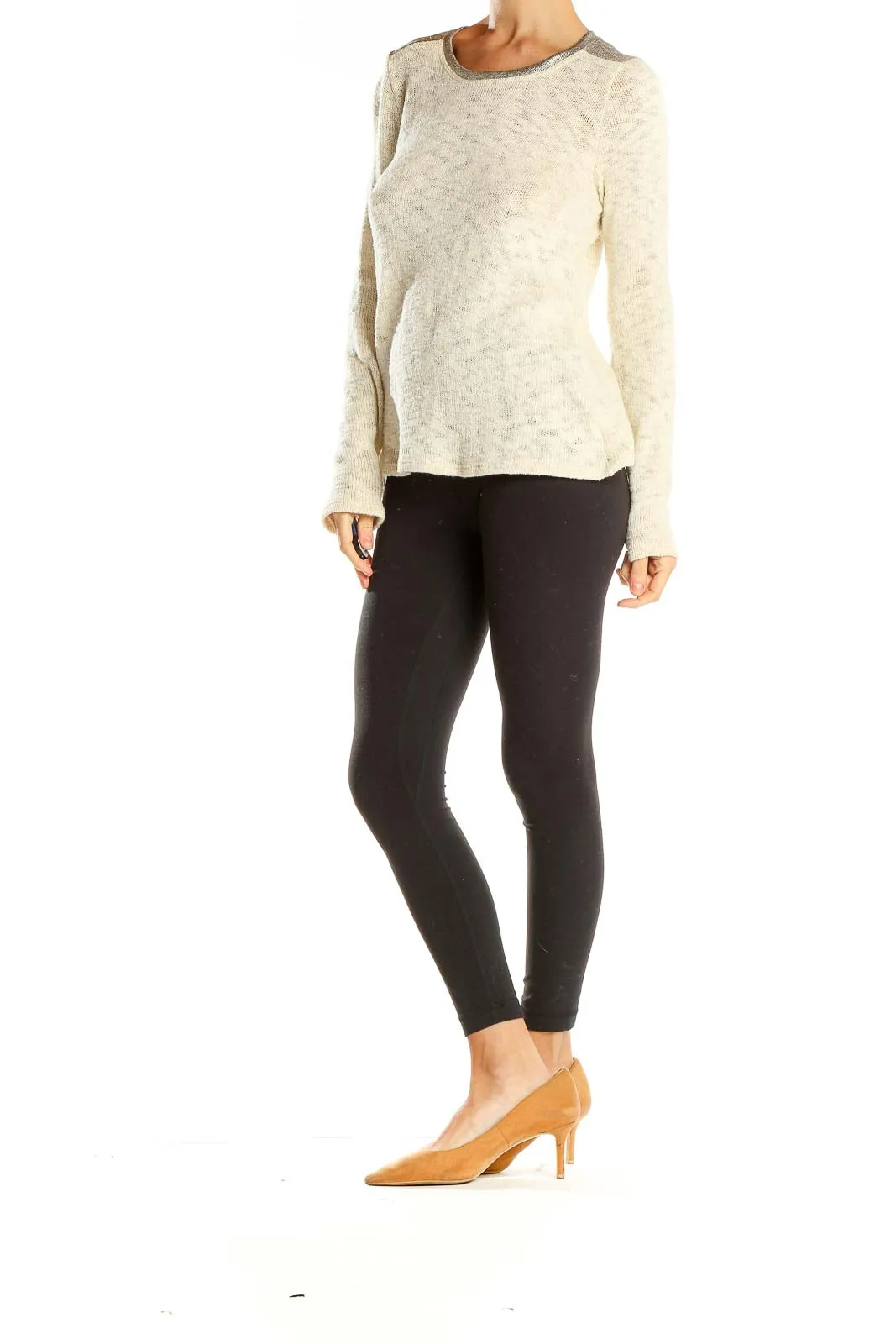 Cream Lightweight Knit Sweater