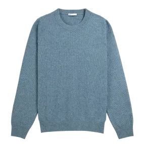 Dante Crew Jacquard Sweater - China Blue