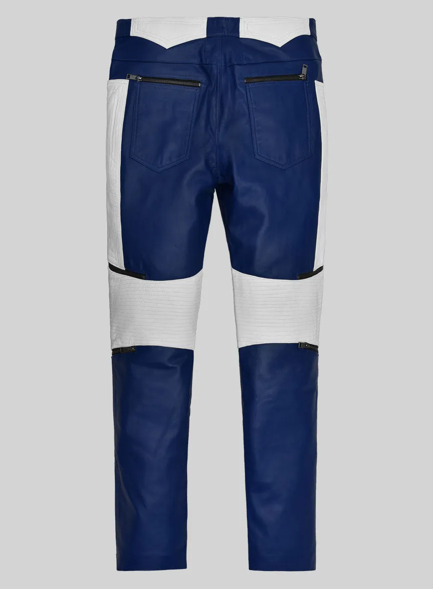 ElectraBlend Moto Rich Blue Leather Pants