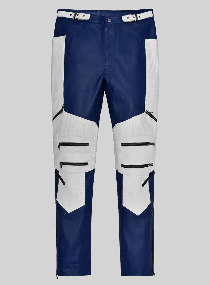 ElectraBlend Moto Rich Blue Leather Pants