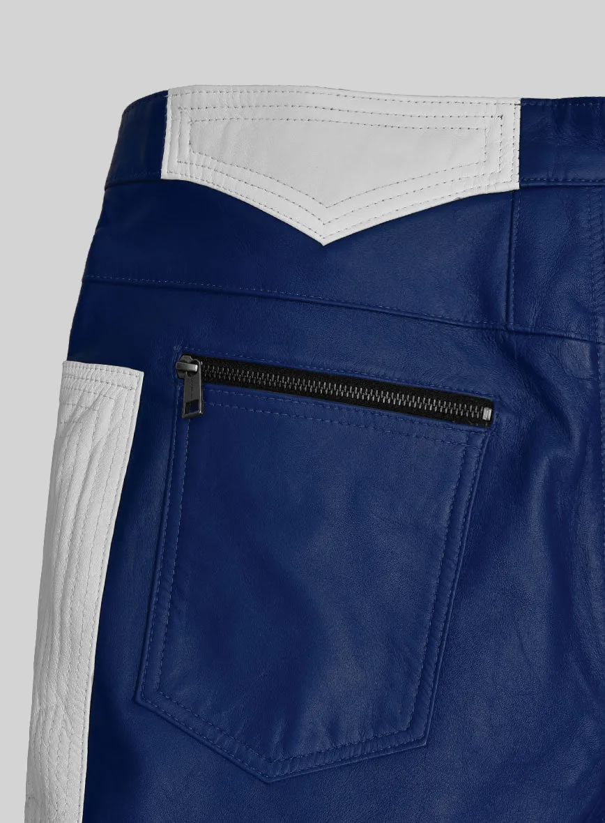 ElectraBlend Moto Rich Blue Leather Pants