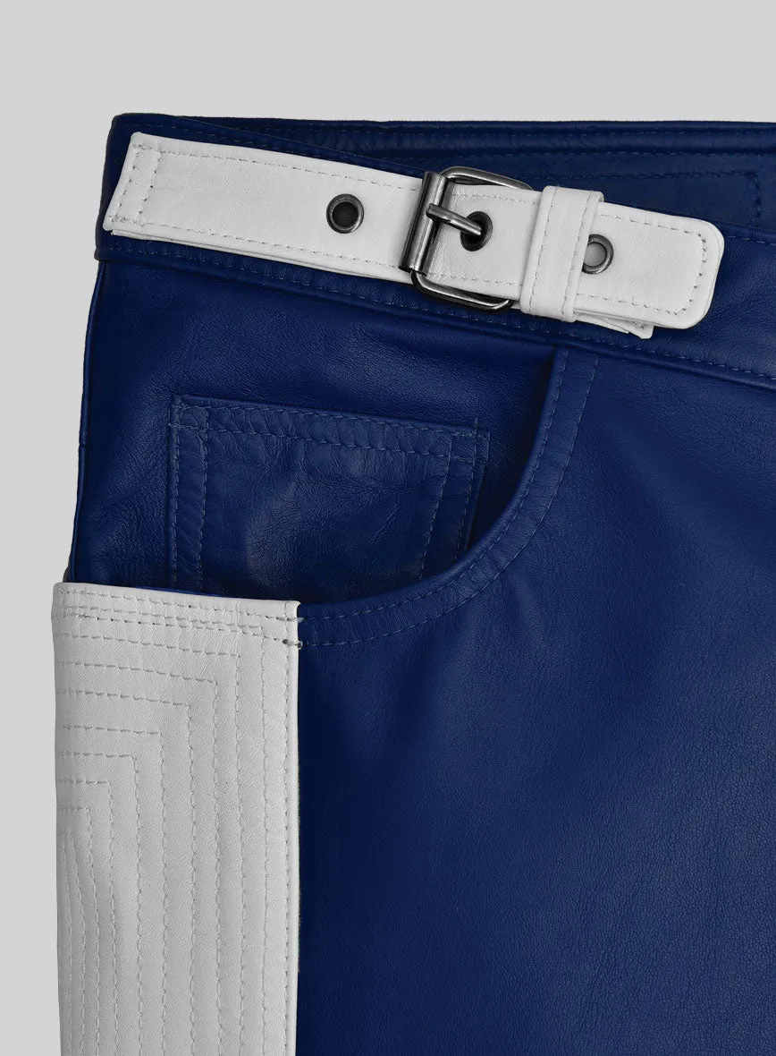 ElectraBlend Moto Rich Blue Leather Pants