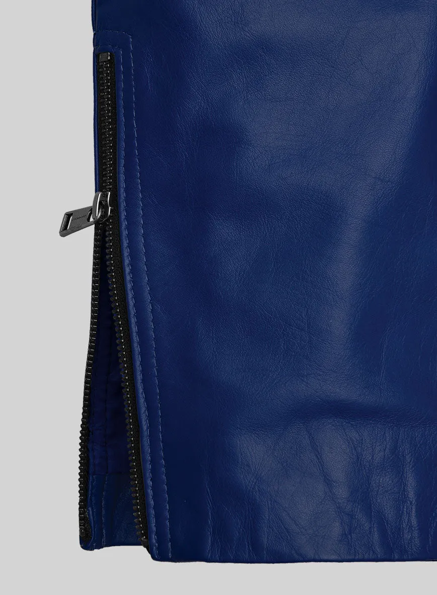 ElectraBlend Moto Rich Blue Leather Pants