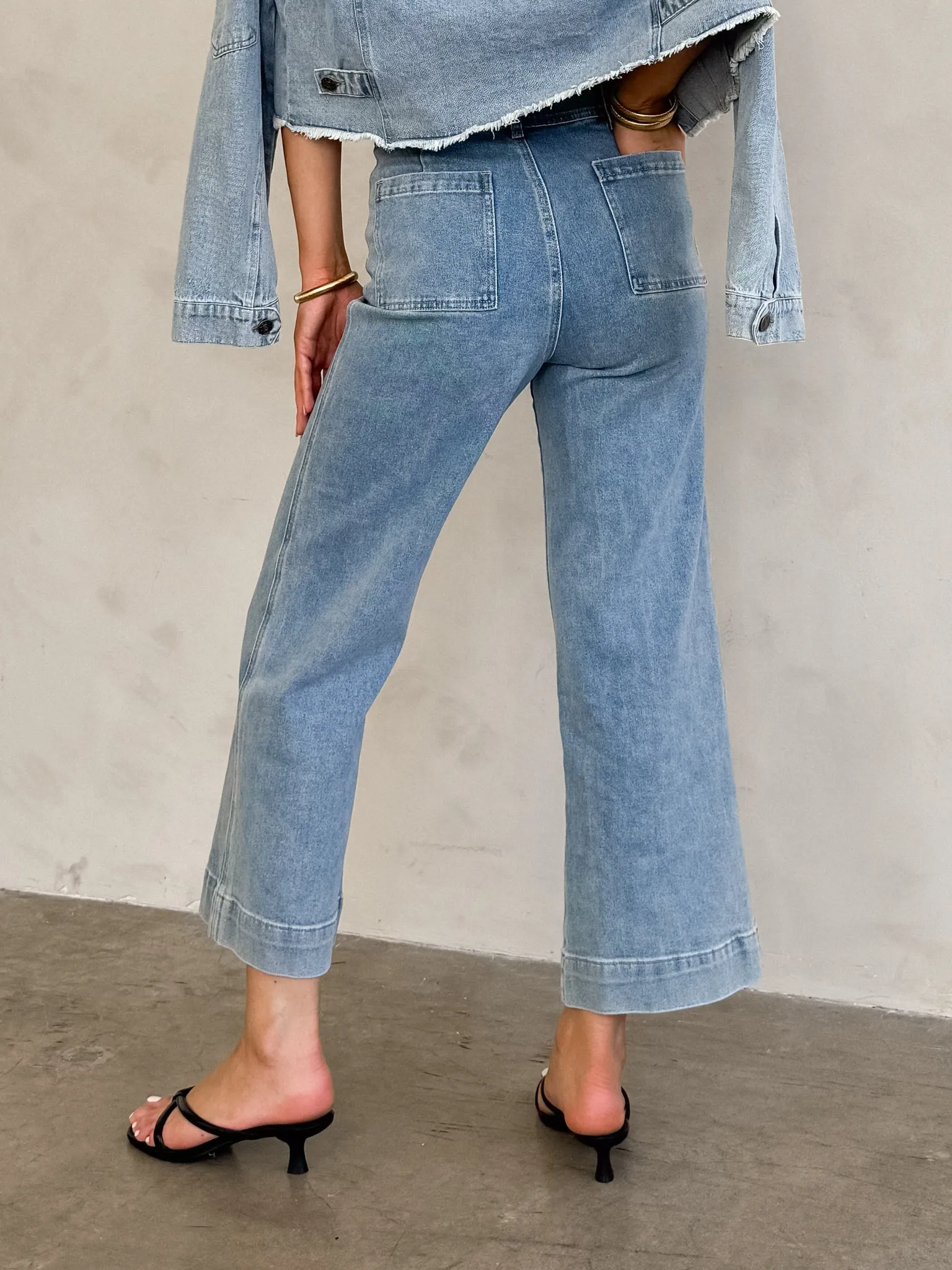 Finnian Washed Denim Crop Pants - Final Sale