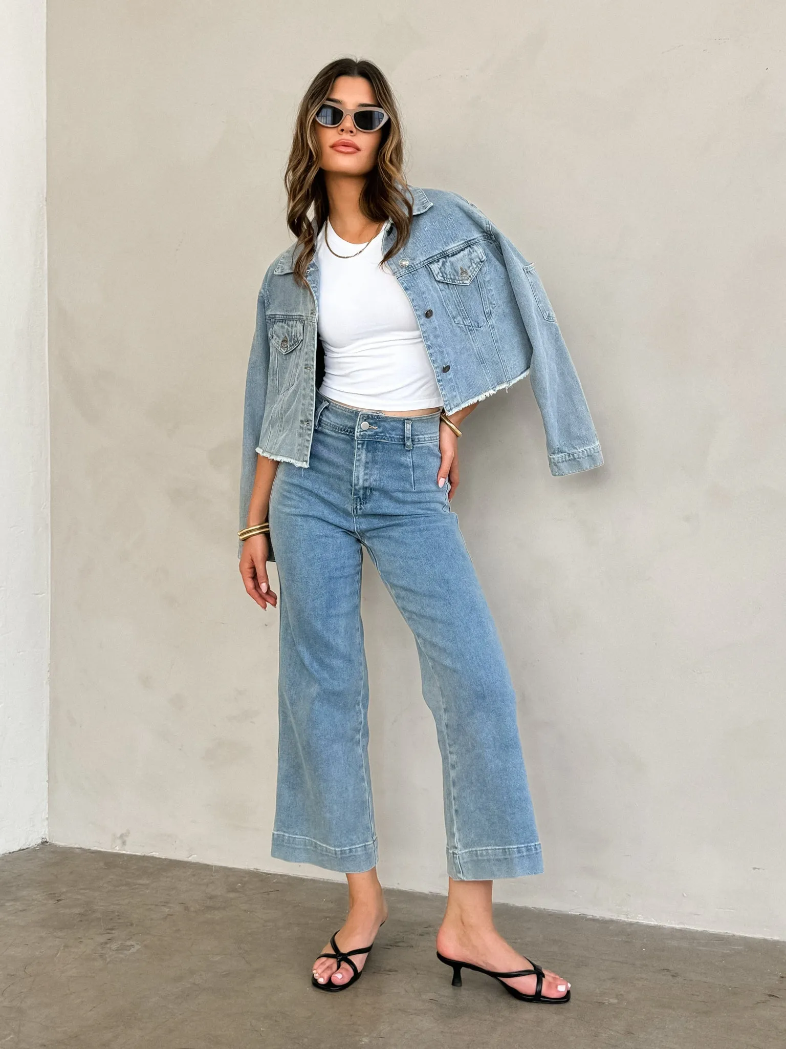 Finnian Washed Denim Crop Pants - Final Sale