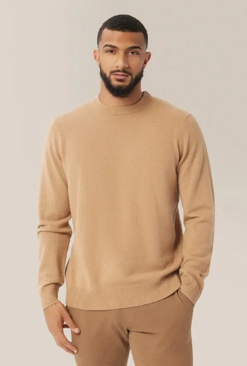 Good Man Cashmere Crew Neck Sweater, Warm Sand