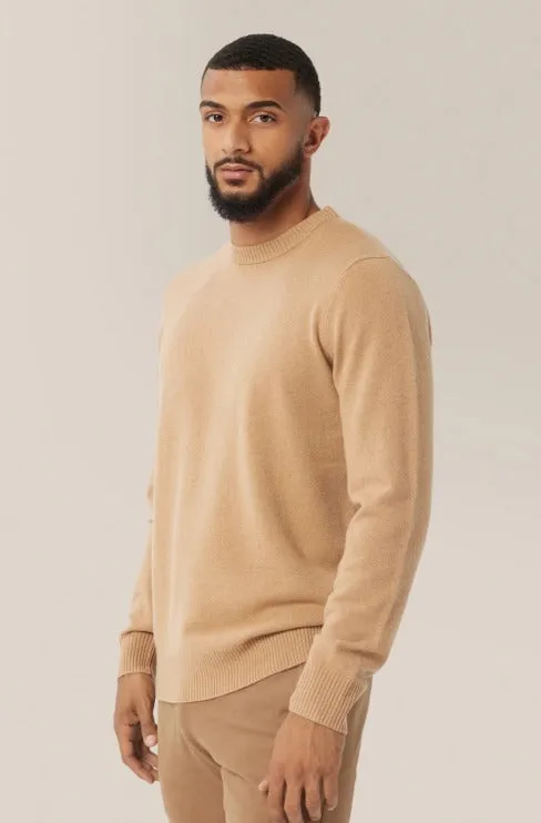 Good Man Cashmere Crew Neck Sweater, Warm Sand