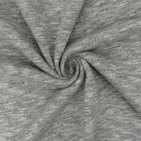 Heather Pebble Gray-White Cotton-Poly French Terry Knit Fabric