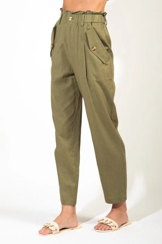 HIGH WAISTED LINEN PANTS