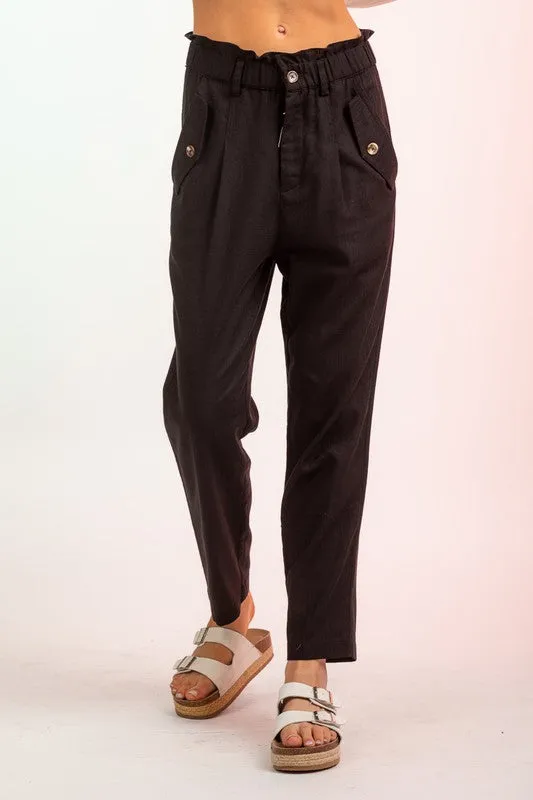 HIGH WAISTED LINEN PANTS