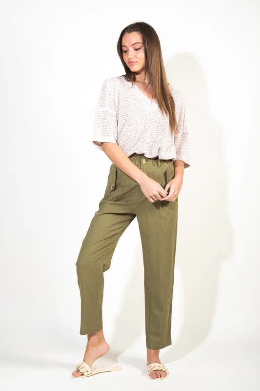 HIGH WAISTED LINEN PANTS