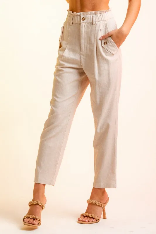 HIGH WAISTED LINEN PANTS