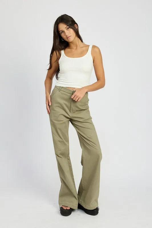 HIGH WAISTED WIDE LEG PANTS