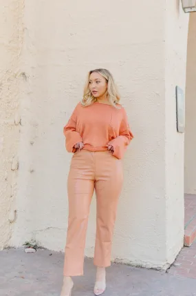 Holly Orange Leather Pants