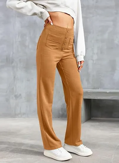 Indira - High Waisted Elastic Pants