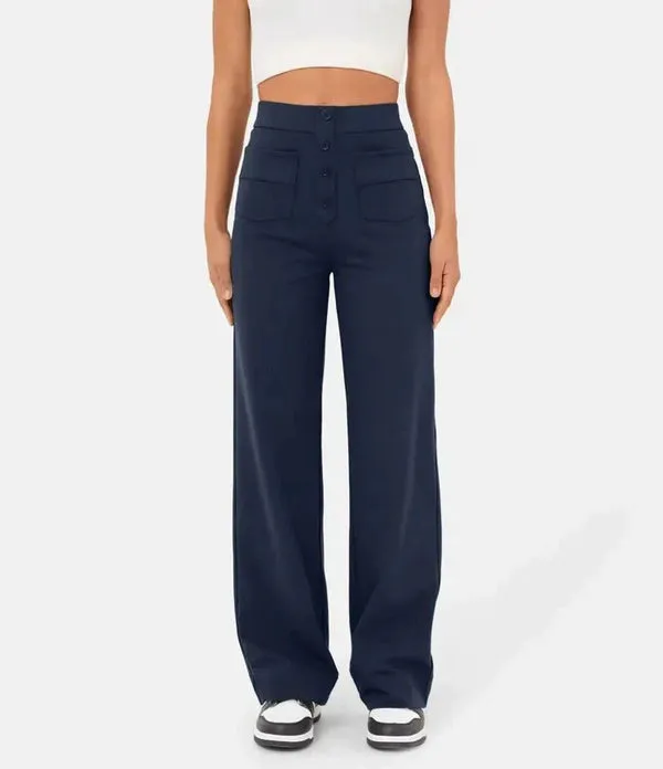 Indira - High Waisted Elastic Pants