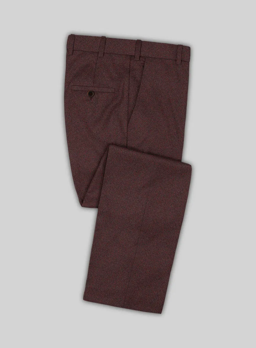 Italian Quelo Wine Twill Flannel Pants