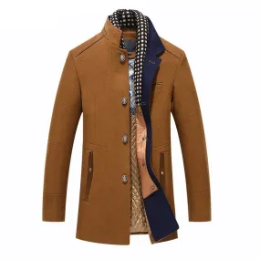 Men's Winter Long Wool Trench Coat