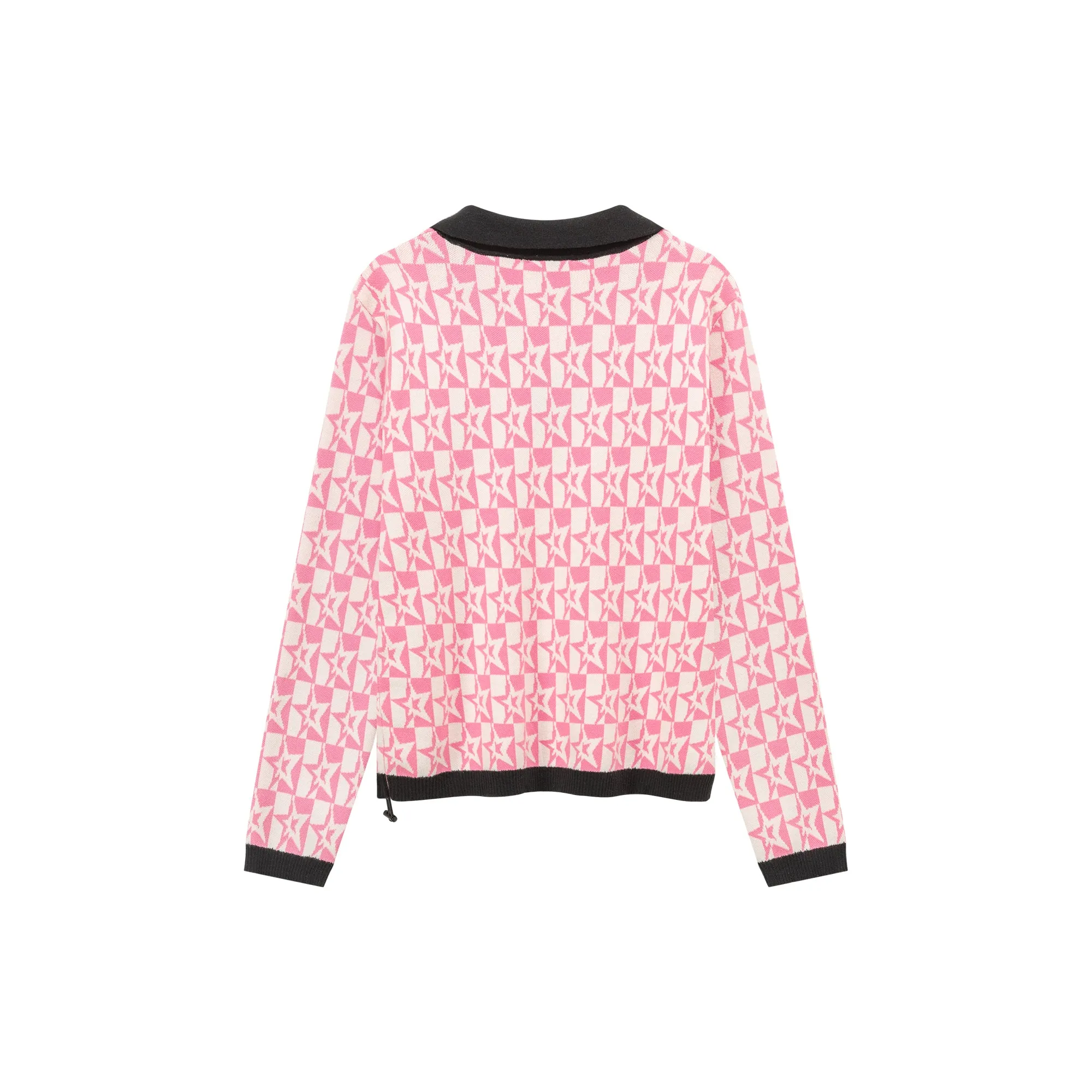 Open Collar Star Knit Sweater