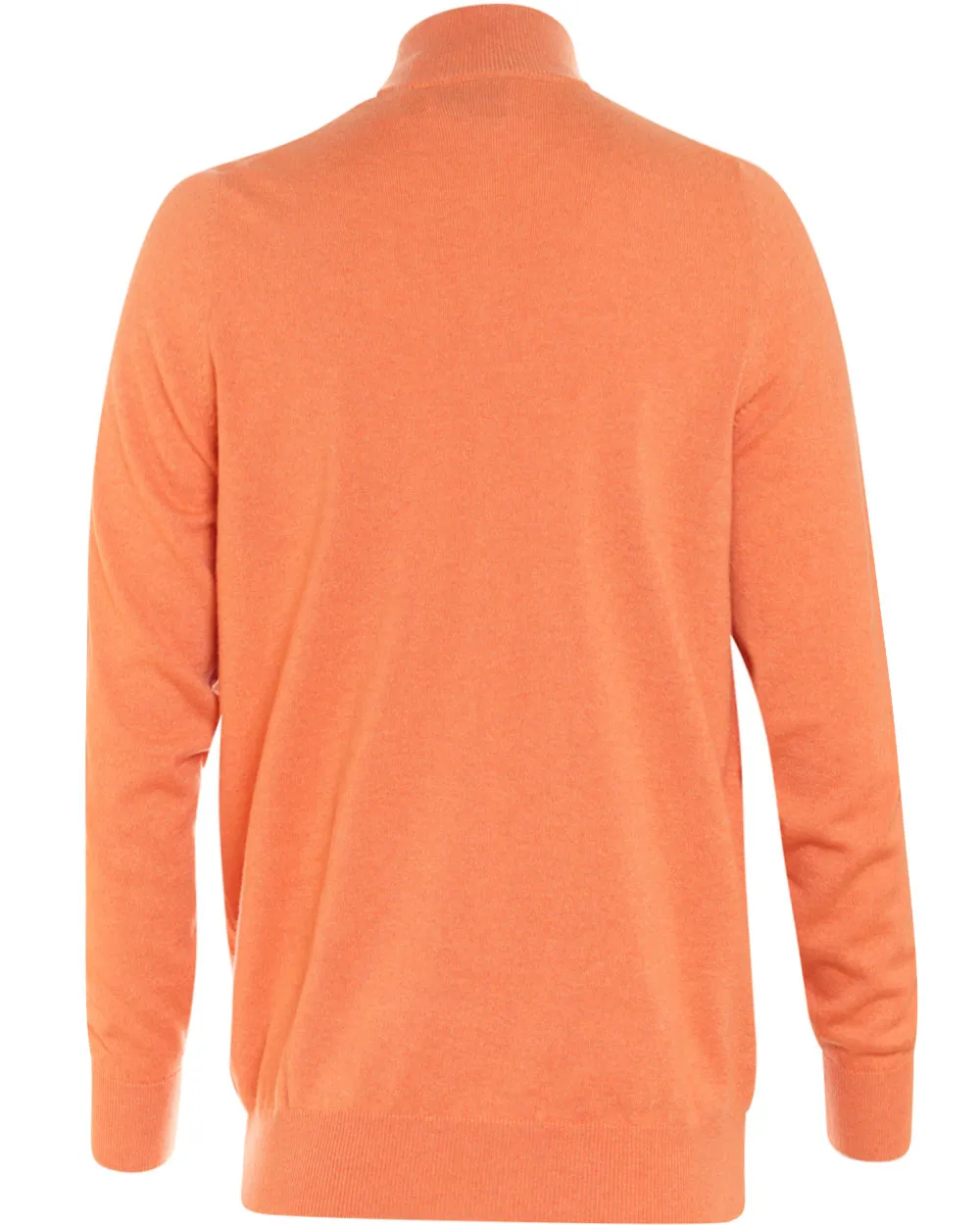 Orange Cashmere Quarter Zip Sweater