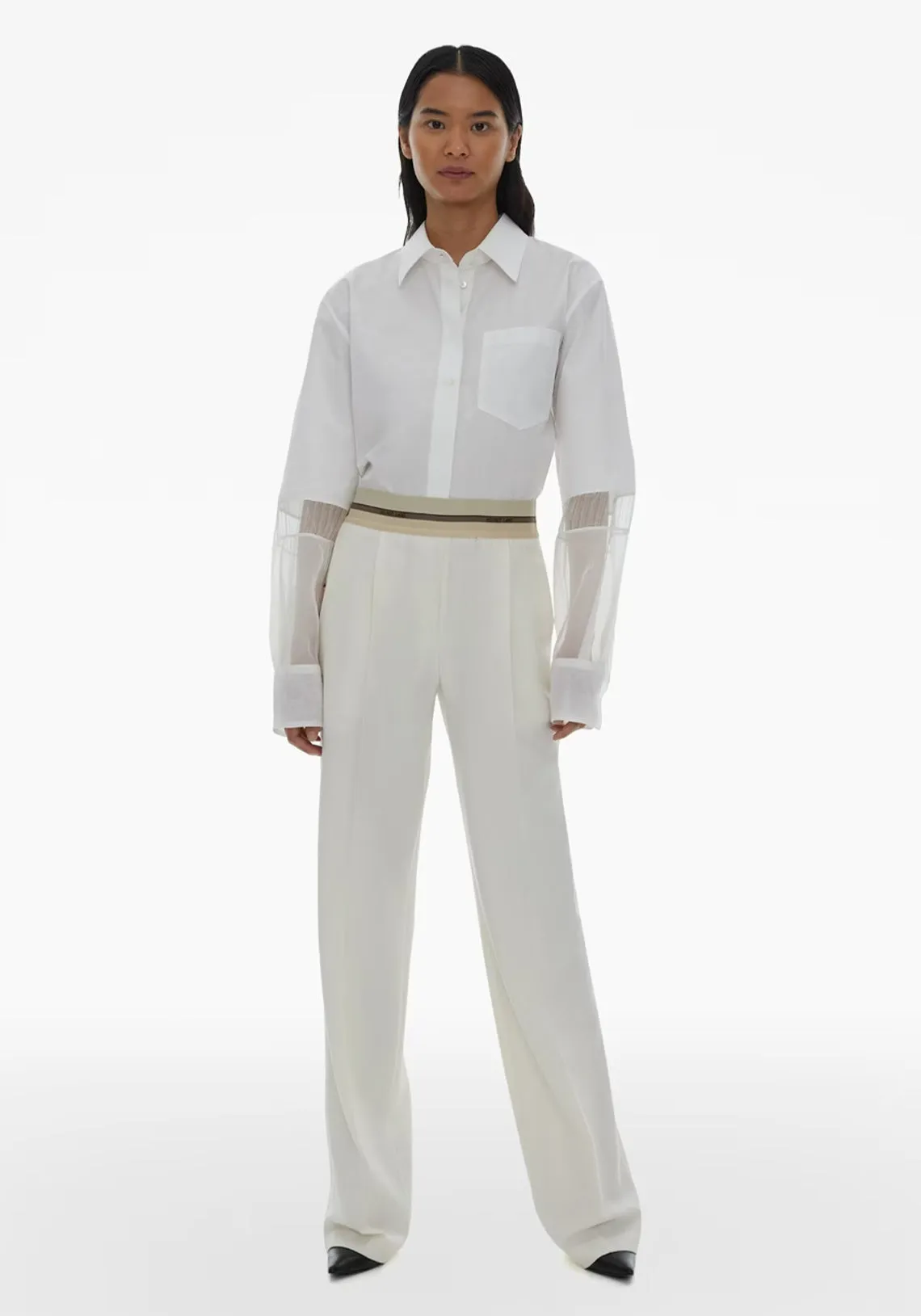 PULL ON SUIT PANT STRIPE IVORY