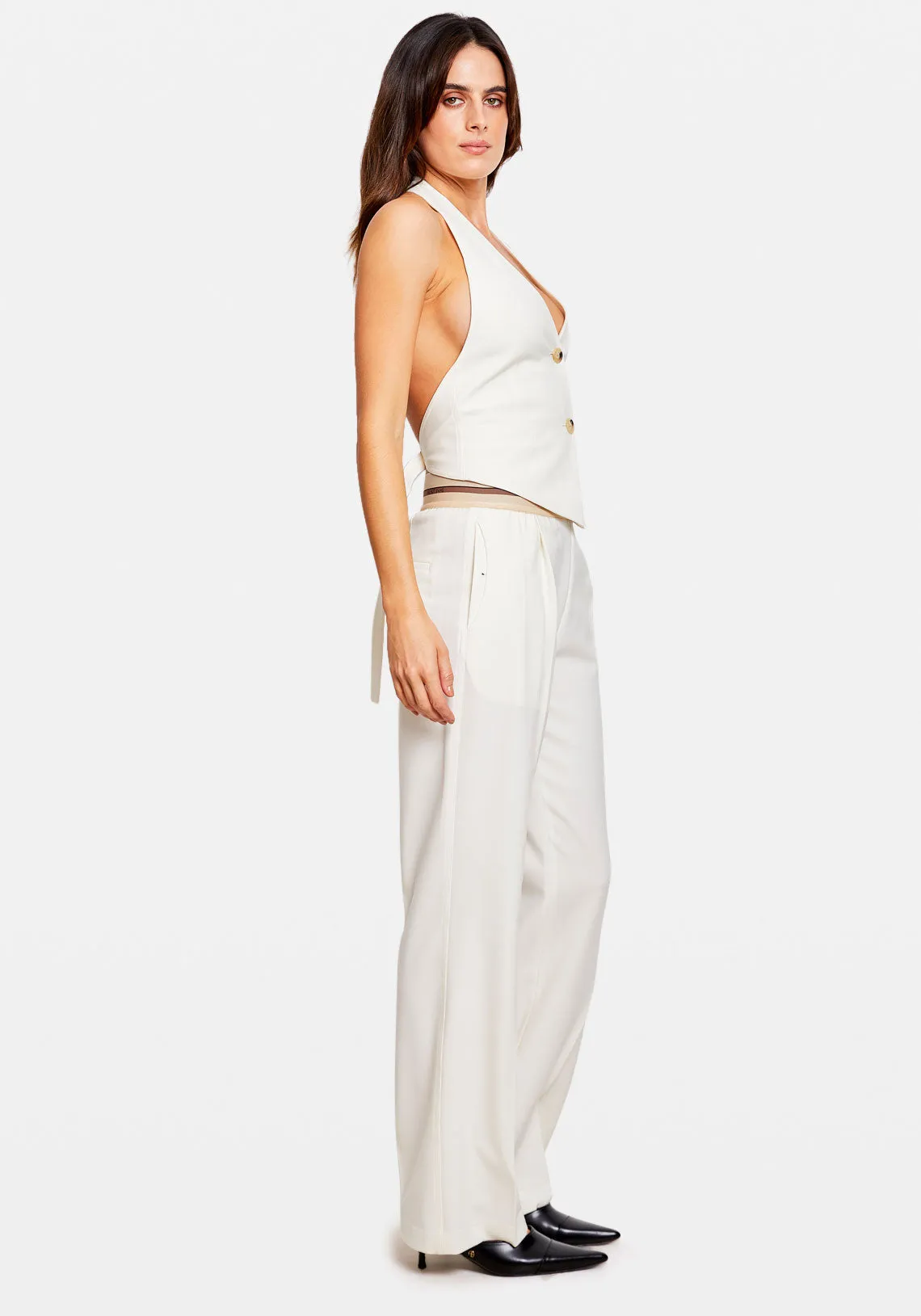 PULL ON SUIT PANT STRIPE IVORY