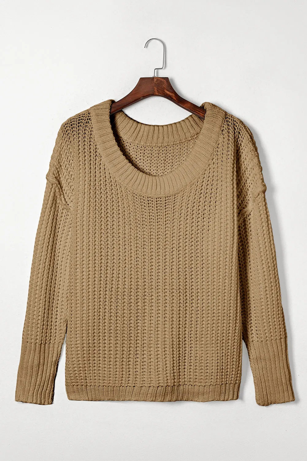 Ribbed Knit Slouchy Chunky Sweater