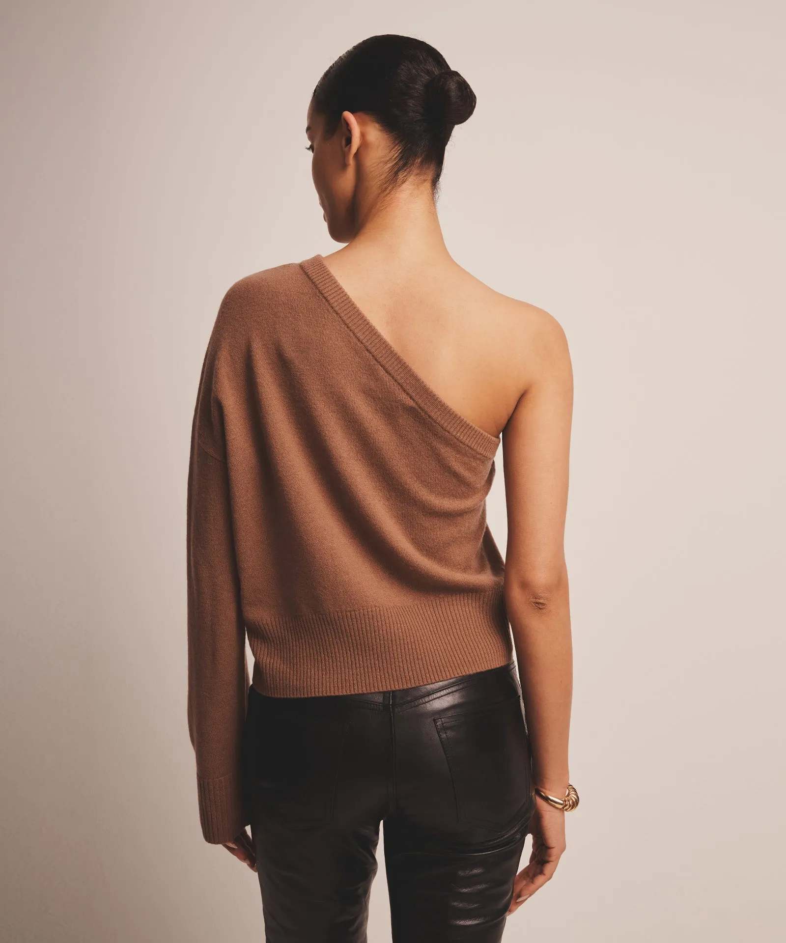 Signature Cashmere One Shoulder Sweater