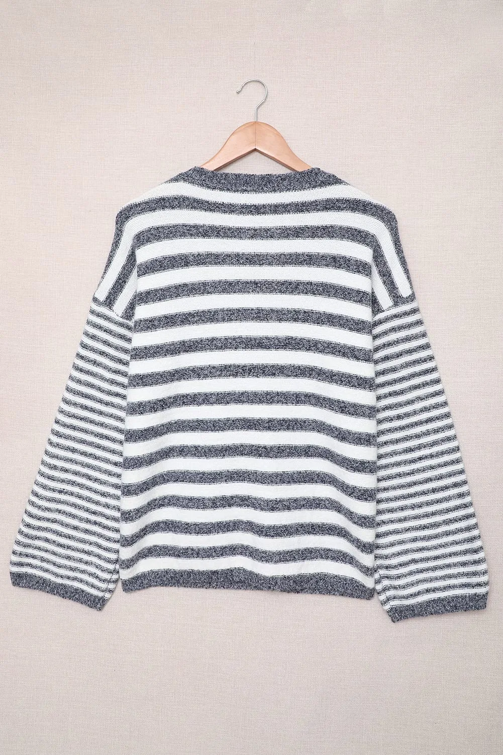 Striped Knit Tie up Sweater