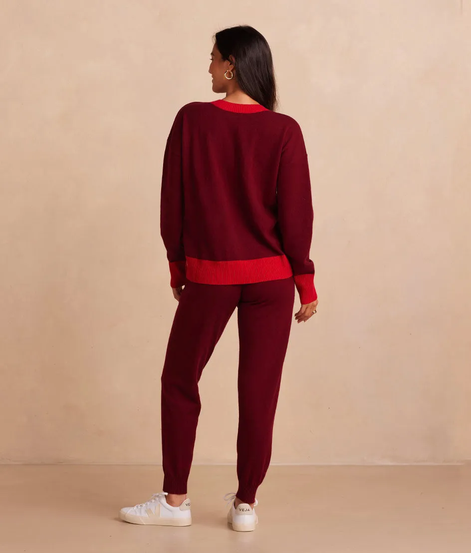 The Coziest Cashmere Blend Jogger - Pinot & Lava